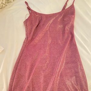Hot pink sparkle/shimmery hoco homecoming dress